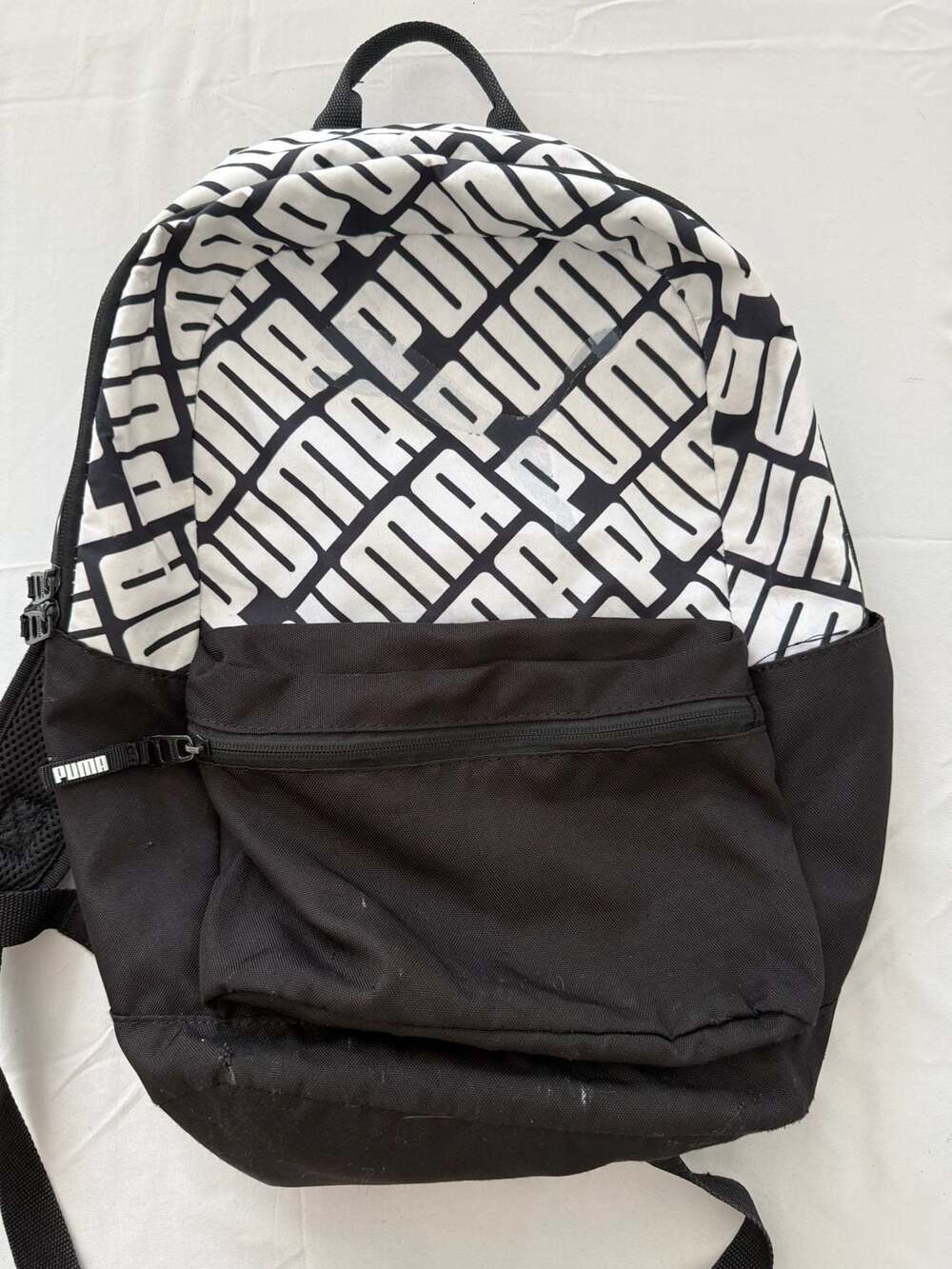 PUMA Originals All-Over Print Backpack Black White